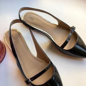 Sole Society - Black Slingback Flats